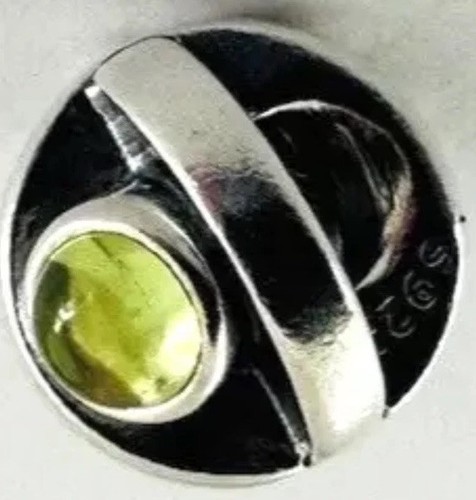 Pandora Retired Sterling Silver Peridot Eye Charm Ale 925 - Picture 2 of 2