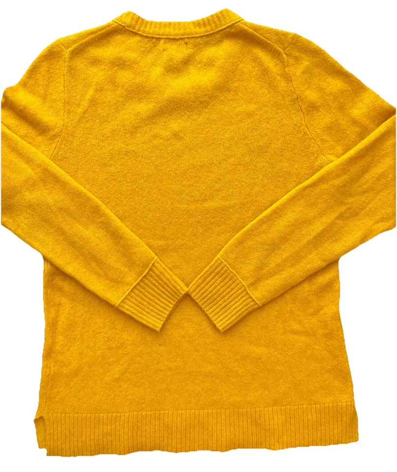 J. Suéter Crew Para Mujer Pequeño Mezcla de Lana Pullover Dorado Amarillo Cuello Redondo Tejido S Foto 3 de 4