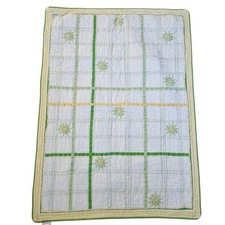 2007 Pottery Barn Kids Yellow Green Flowers Floral Crib Size Baby Quilt Blanket