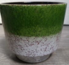Blumentopf Übertopf Keramik  Mid Century 70er Jahre grün/grau