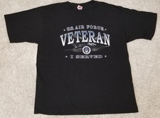 Vintage Air Force Veteran I Served Eagle TShirt Navy Sz 2XL Flag All Made In USA