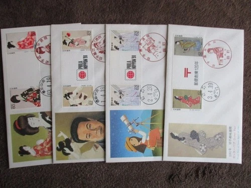 Japan Stamp First Day Cover Philatelic Week Gutter Pair 4 Covers 1988～1991