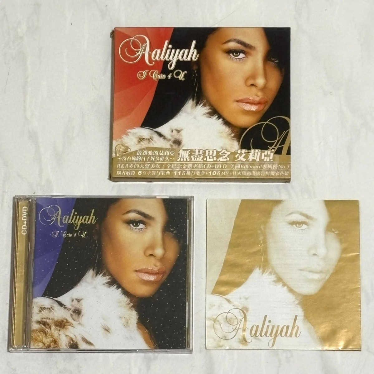 Aaliyah 2003 I Care 4 U - Taiwan Box CD+DVD Album with Promo