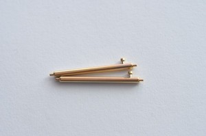 Authentic 2 Pcs Fat Watch Strap Bracelet Gold Plated Band Quick Release Spring Bar Lug Pin