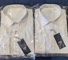 1880 Club Boys Kids White Button Up DRESS SHIRT Sz: 14 New 2 Pack