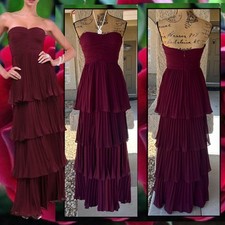 Lulus Seriously Sensational Plum Purple Strapless Tiered Maxi Dress Size S