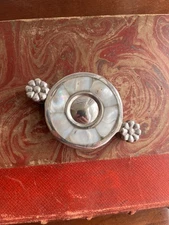 Vintage Mother Of Pearl Inlay Silver Folding Magnifying Glass