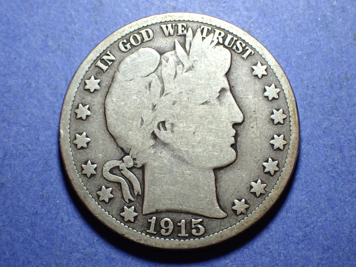 稀少な状態　アメリカ合衆国　バーバー ハーフダラー　1915 D 稀少な状態 アメリカ合衆国 バーバー ハーフダラー 1915 D 1915 Barber