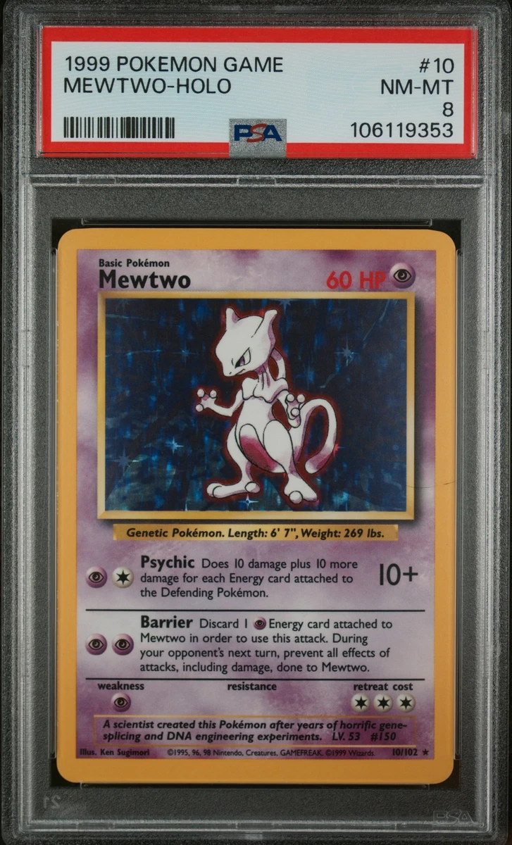 Mewtwo Pokémon TCG Professional Sports Authenticator (PSA) Grade 8