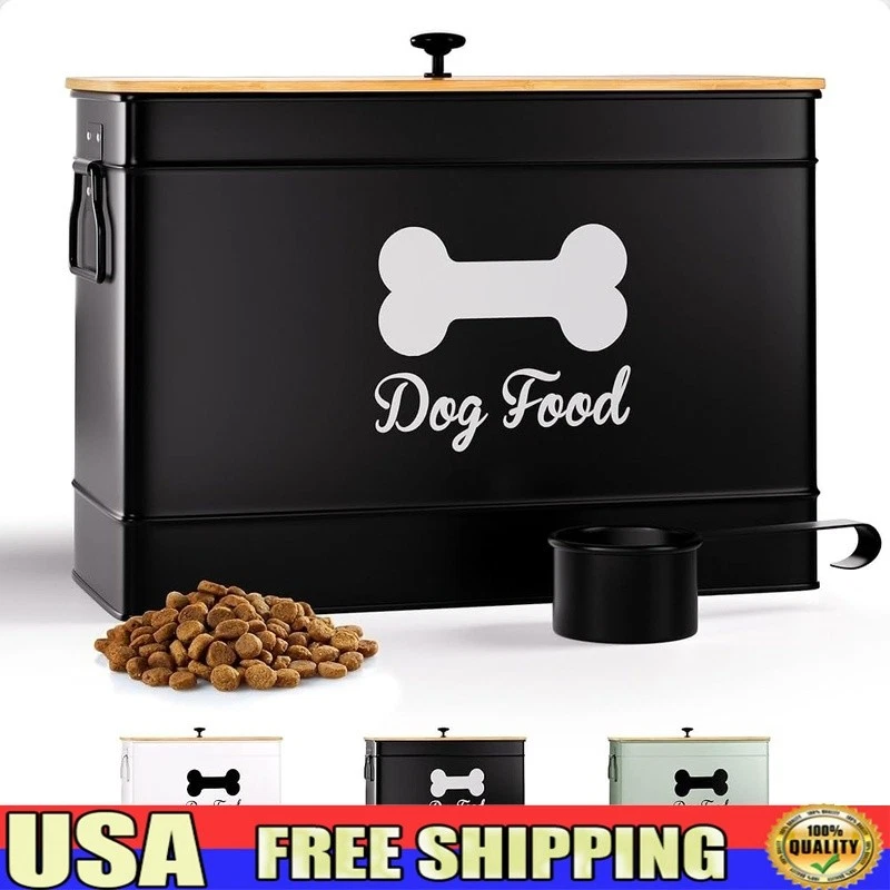 Airtight Dog Food Storage Container W/ Metal Scoop Kibble & Treats 15LB New