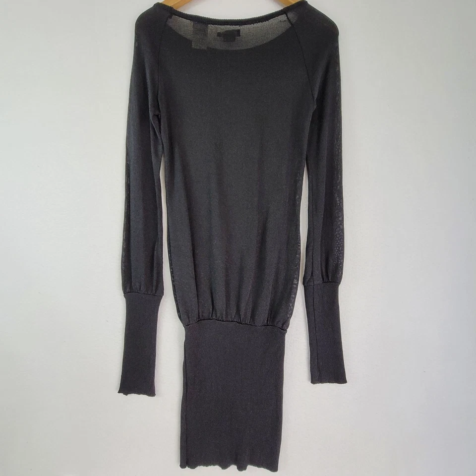 Vestido de malha Killah Miss Sixty vintage veneno preto bainha com nervuras Itália tamanho grande - Imagem 2 de 4