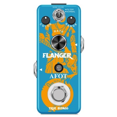 AFOT Classic Flanger Guitar Pedal, Vintage Analog Effect Blue