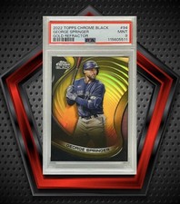 George Springer *18/50* 2022 Topps Chrome Black Gold Refractor PSA 9 Blue Jays