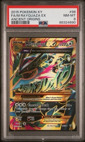Pokémon TCG M Rayquaza EX Ancient Origins Full Art Card 98/98 PSA 8