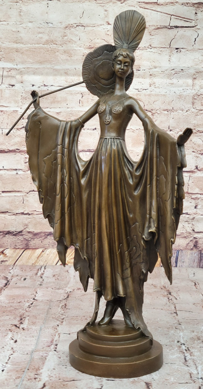 Art Bronze Lady by Julius Erte Collectible Sculpture Statue Figurine Hot Cast