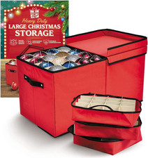 Deluxe Christmas Ornament Storage with 8 Trays - Holds 128 Ornaments