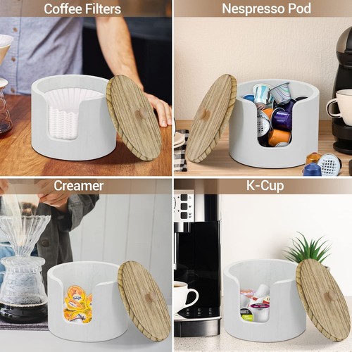 Coffee Filter Holder, Storage Container with Lid, Holders for Counter, Basket... - Picture 6 of 7
