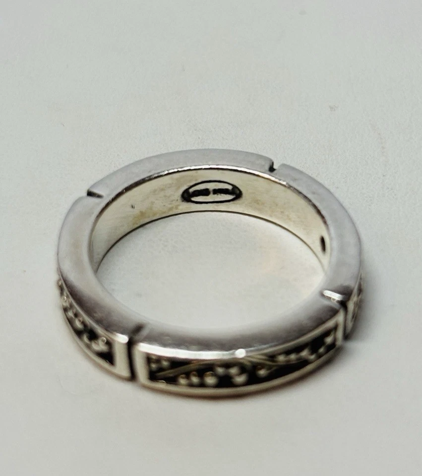 Anillo Lois Hill Plata Esterlina 925 Rollo Trabajo Banda Talla 6 Foto 2 de 4