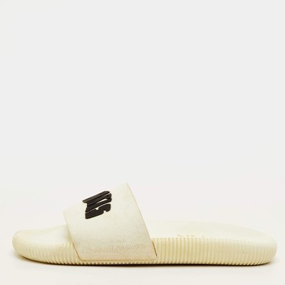 Lanvin Arpege Size 42 White Rubber Flat Slide Sandals