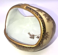 SHIMIZU MIYAMA ANTIQUE JAPANESE BOWL WITH HANDLE MEIJI PERIOD KUTANI 1868-1912