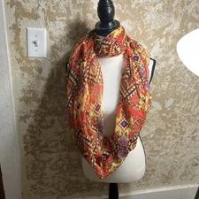 Infinity Scarf 40” Wide Lightweight Polyester Multi Color 