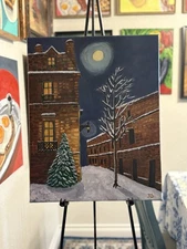 “Silent Streets, A Winters Solitude” Winter Painting 16 X 20” NOT A PRINT