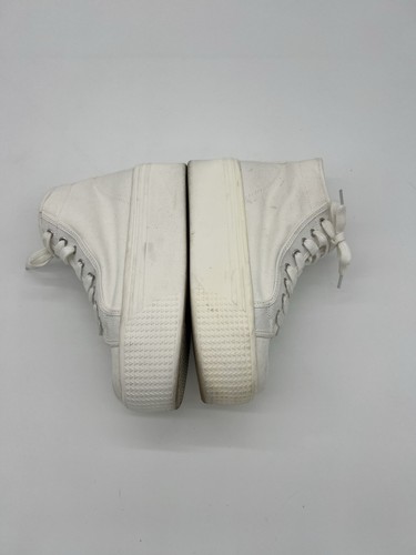 Nasty Gal Hightop Platform Sneakers Solid White Lace Up Size 7 - Picture 6 of 7