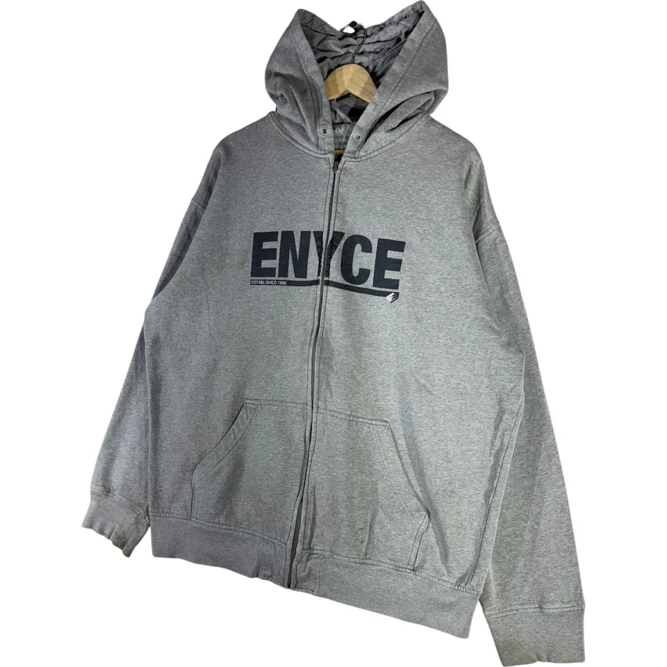 Sudadera con capucha vintage Enyce Spellout con cremallera XXL Foto 3 de 4