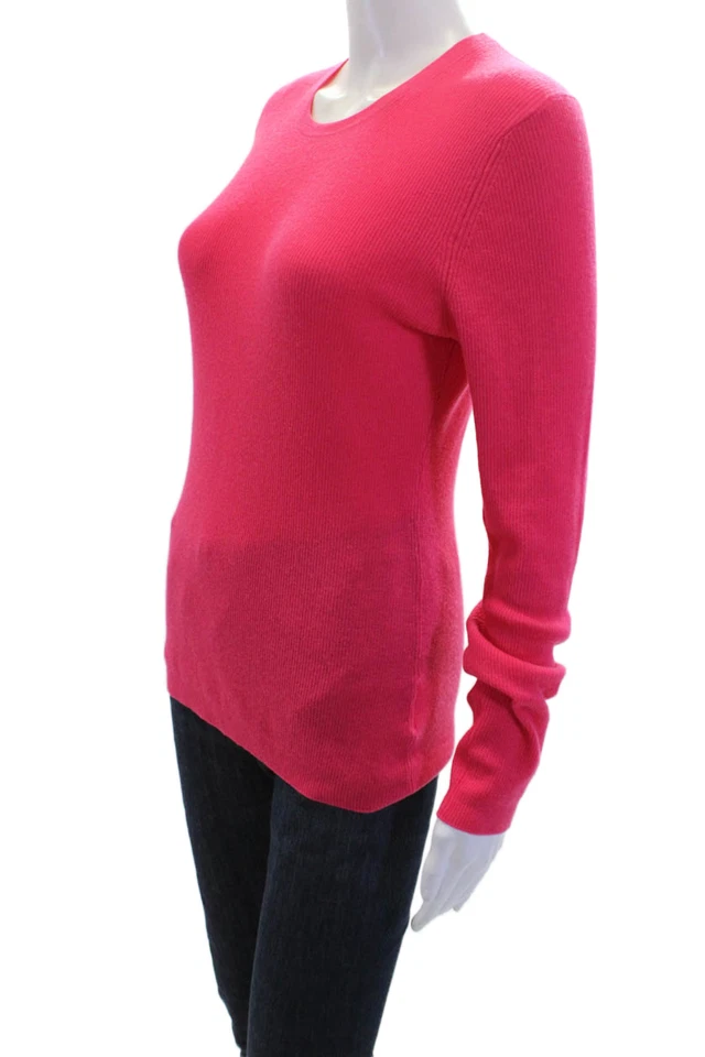 Michael Kors 女式羊绒长袖针织毛衣粉色 L 码 — 第 2/4 张图片