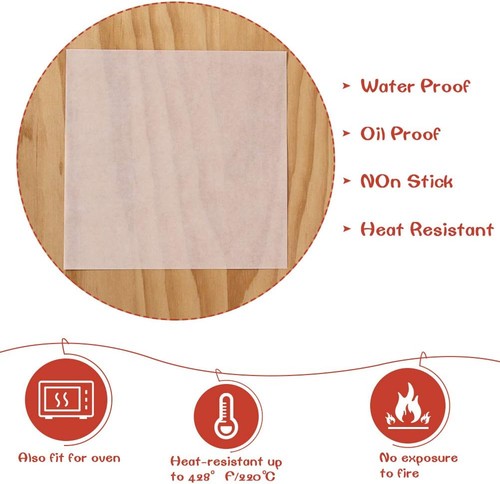 Papel para empanadas cuadrado 4x4 pulgadas, juego de 300, antiadherente 4 pulgadas, blanco - Imagen 3 de 7