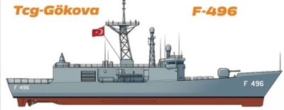 1/350 Oliver Hazard Perry Cl. Turkish Navy Frigate TCG Gokova Decals DNT-01055