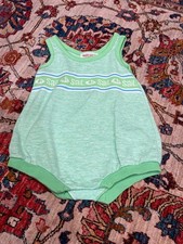 Vintage Health-tex Sail Romper 12 Months Green Nautical Tank One Piece USA
