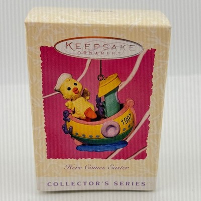 Hallmark Keepsake Sailor Duck Tugboat Ornament 1997 Easter Spring Collector's