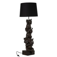 Lampe à Poser Déco "3 Éléphants" 100cm Marron