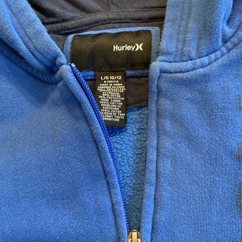 Hurley Blue Full Zip Up Hooded Jacket Youth Boys Size Large 10/12 - Picture 5 of 8