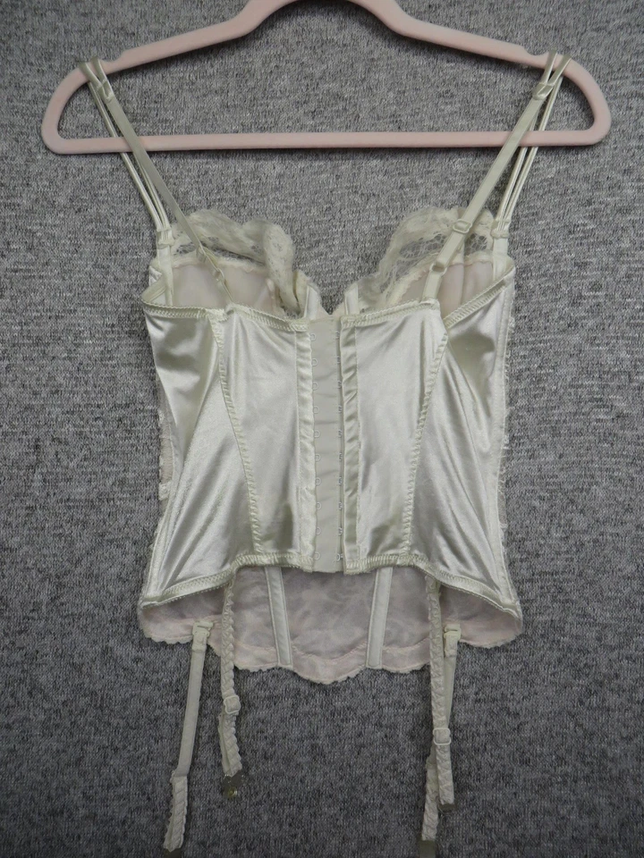 Lencería corsé vintage de satén de encaje mediano para mujer Victorias Secret Bustier años 90 Foto 4 de 4