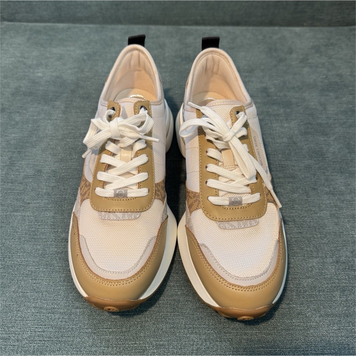 Beige Brown Textile Leather Rubber Outsole