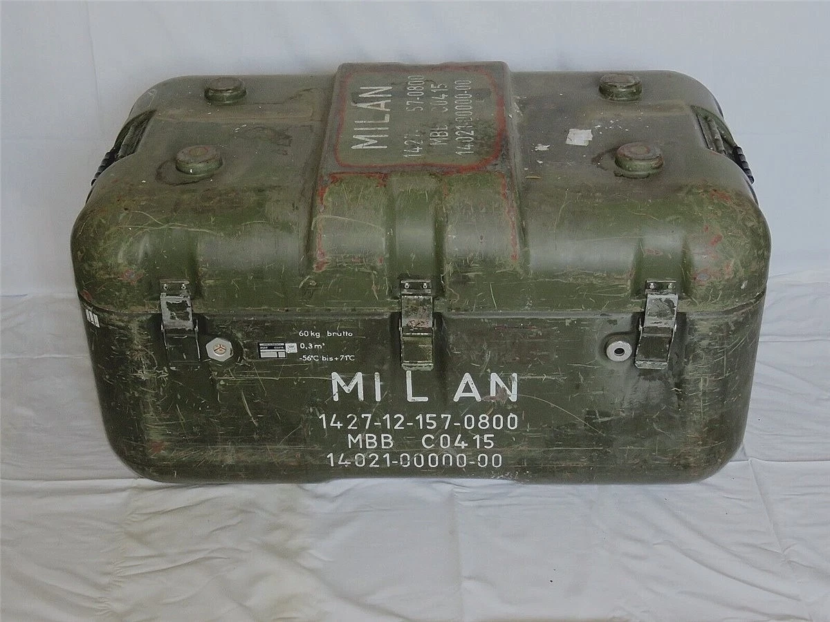 GFK BUNDESWEHR TRANSPORTBOX 100 X 60 X 50 Cm MILAN BW Lager Kiste Nato