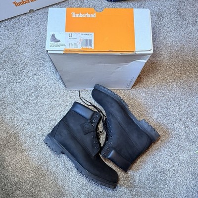 Timberland Premium 6-Inch TB010073001 Combat Boot Men's Black Nubuck Sz 13