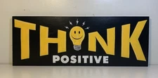 Original THINK POSITIVE Painting Hand Painted Sign Inspirational PMA Modern Art