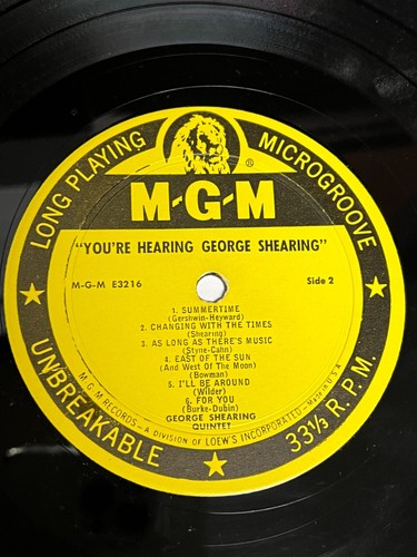 George Shearing Quintet vinyl album, original MGM, You're Hearing.... - Foto 5 di 5