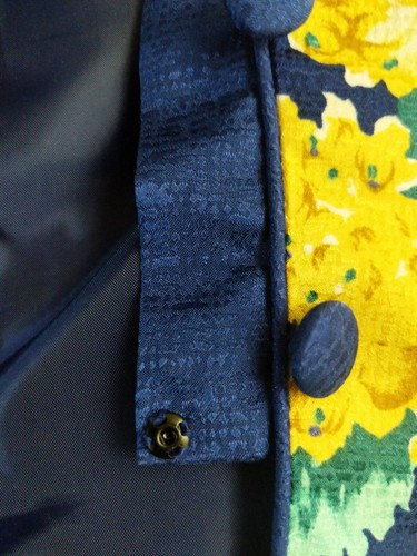 Adrianna Papell Seidenjacke Allover Blumen Damen Gr. 10 blau Blazer Knopfleiste - Bild 10 von 12