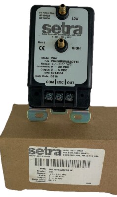 SETRA 2641001WD11A1E Model 264 0-5 VDC +/-0.5  WC