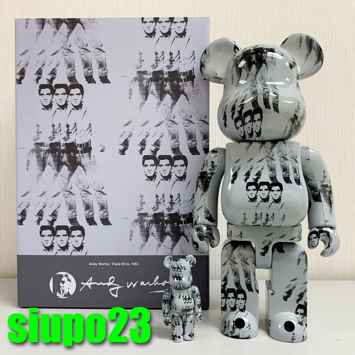 Medicom 400% + 100% Bearbrick ~ Andy Warhol Be@rbrick ELVIS PRESLEY Ver