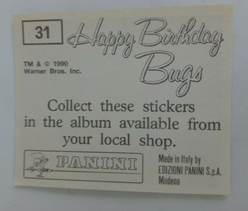1990 Panini Happy Birthday Bugs (Pick Your Sticker) - Picture 47 of 343