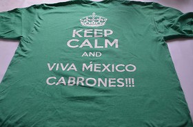 Mexico Futbol shirt green keep calm VIVA MEXICO cabr*nes soccer (L) Large
