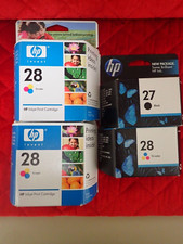 Genuine HP 27 1  HP 28 3 - Lot of FOUR 4 - Ink Cartridges for Deskjets