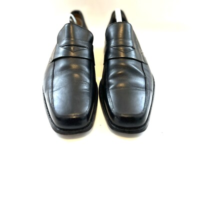 A&G Martin-Stone By Cheaney Herren Schwarz Leder Freizeit Mokassin Schuhe Größe UK 7,5