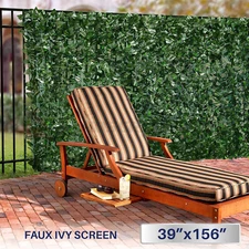 39''x156'' Artificial Hedge Ivy Leaves Privacy Fence Screen Panel Wall Decor