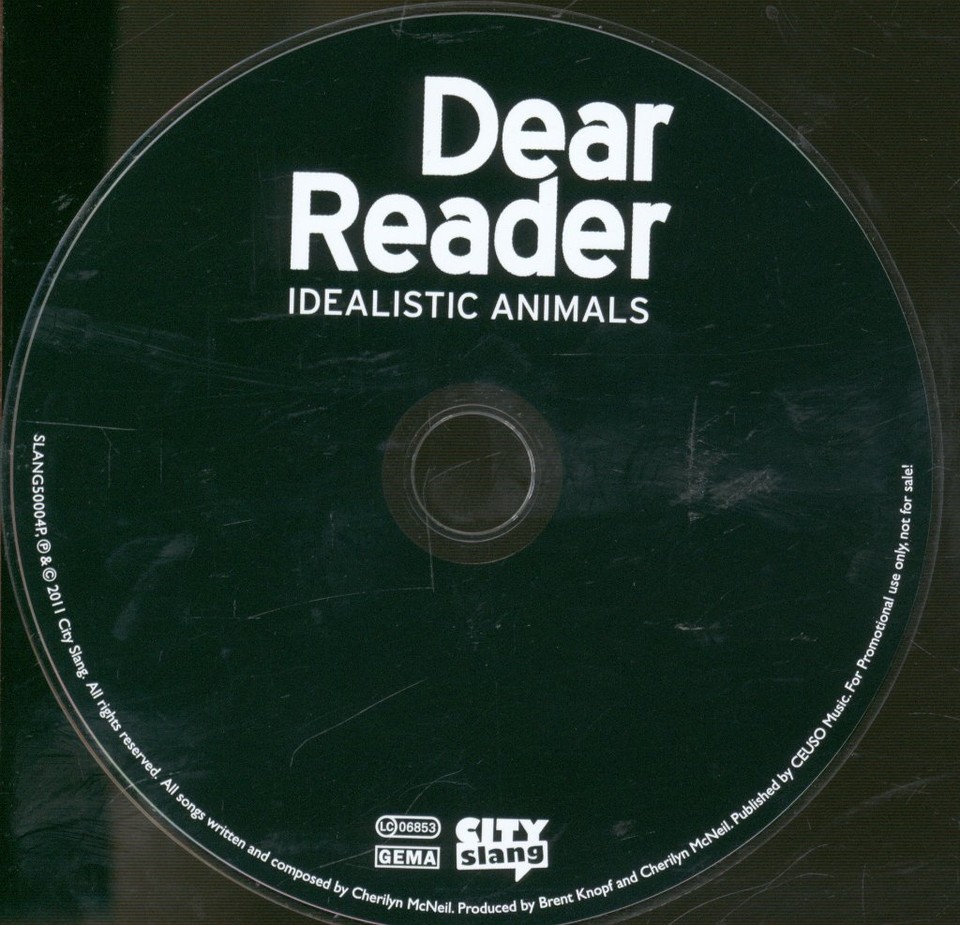 Dear Reader Idealistic Animals CD Europe City Slang 2011 promo CD in